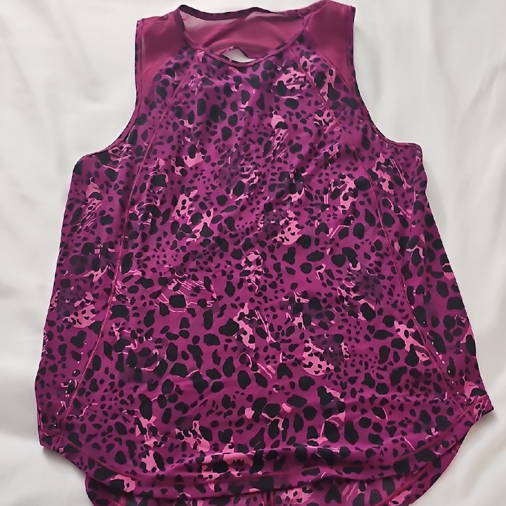 Lululemon Women's Pink Leopard Print Sleeveless Top
